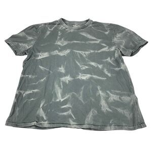 Allsaints Shirt Mens Medium Relaxed Fit Dark Gray Acid Wash Short Sleeve Casual